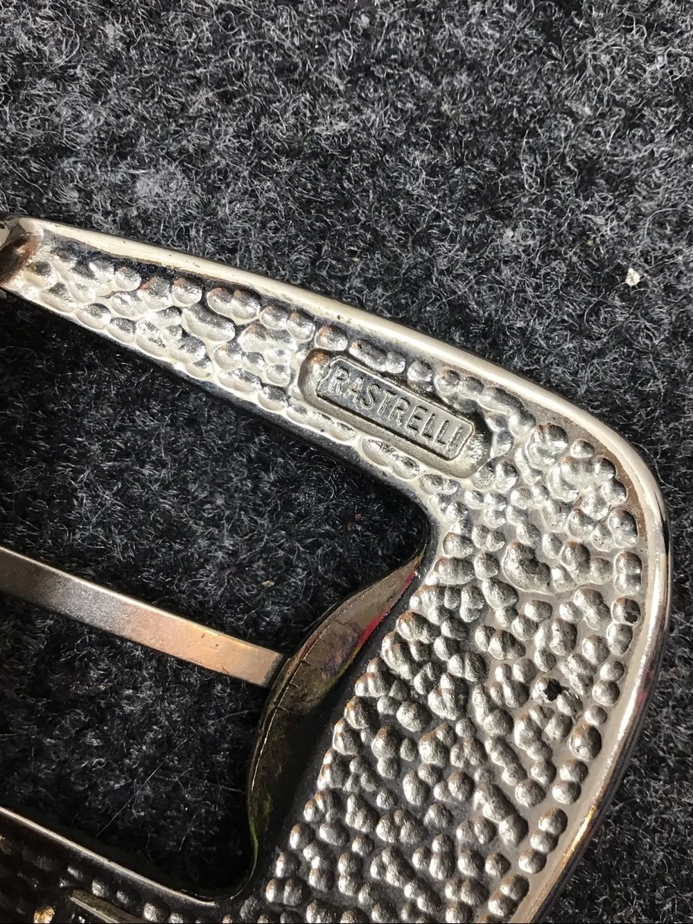 Vintage Sonia Fortuna Italy blk Leather stud belt Rastrelli silver buckle